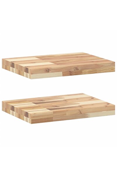 vidaxl Rafturi suspendate 2 buc. 60x30x2 cm lemn masiv acacia netratat