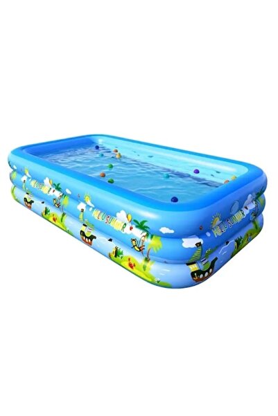 Trendily Inflatable Pool with 3 Rings , 260 x 170 x 60 cm, Blue with Children...