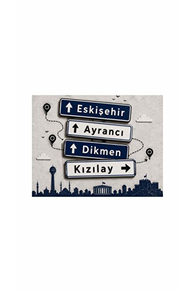 Gokco Buzdolabı Süsü Magneti Ankara Ayrancı Dikmen Kızılay Yazılı Yön Temalı ...