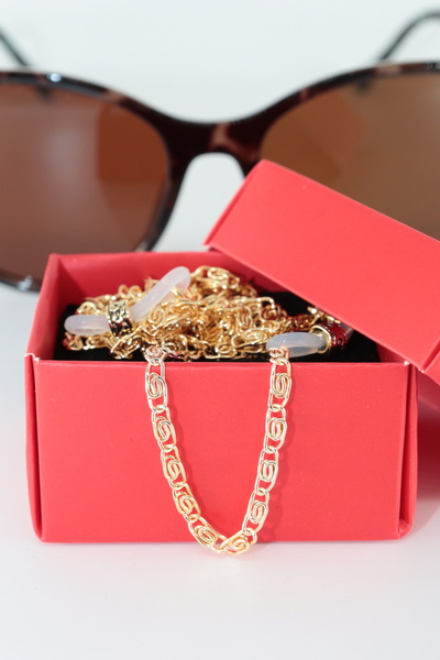KEEBA The Golden State of Elegance Gold Lacquer Coating Women's Glasses Chain...