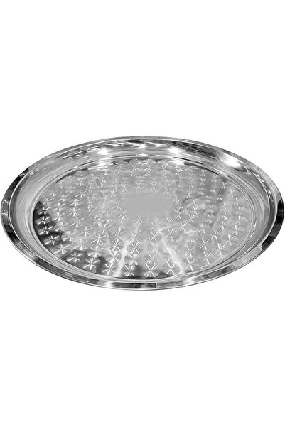 Generic Large Round Stainless Steel Serving Tray by In.House, Silver Color, 6...