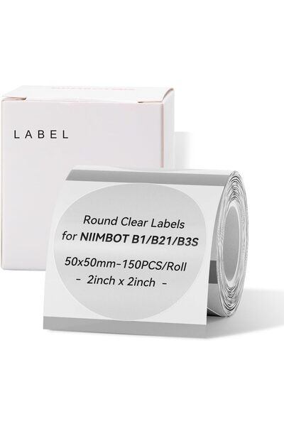 NiiMbot Labels for B21/B3S Label Printer, Thermal, 2'' x 2''(50x50mm), Waterp...