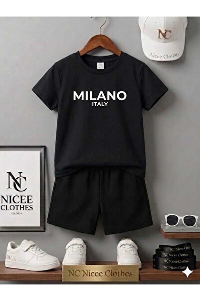 NC Nicee Clothes LETNJA DEČJA MAJICA I KRATKE HLAČE UNISEKS (BELI ŠTAMPANJE M...