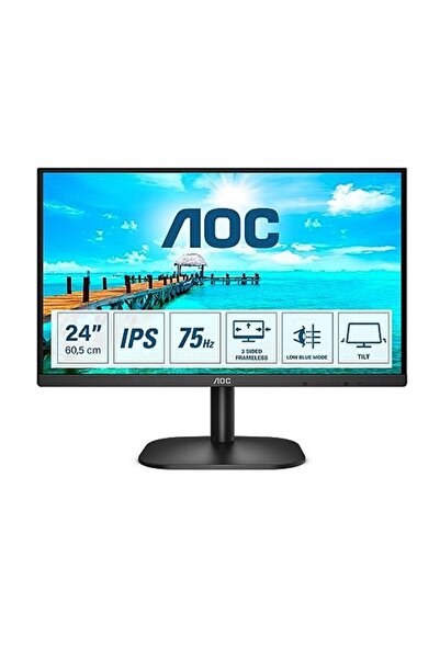 Aoc 24B2XD - 24 inç FHD monitör (1920x1080, 75 Hz, VGA, DVI) siyah