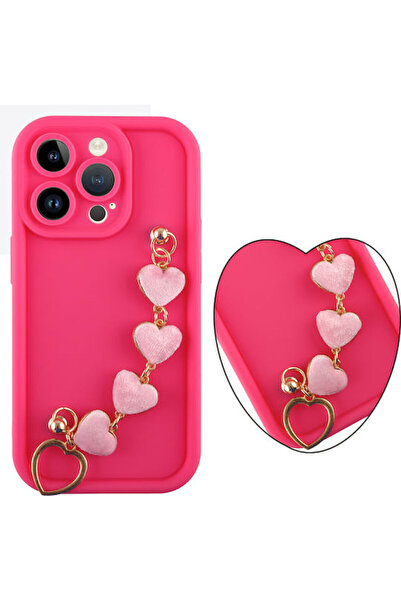 Other Volte-Tel Hearts Πίσω Θήκη Σιλικόνης με Λουράκι Ροζ (iPhone 14 Pro) Κωδ...