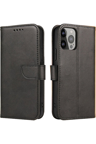 Hurtel Θήκη-Πορτοφόλι iPhone Σιλικόνης / Δερμάτινη Μαύρη (iPhone 15 Pro)