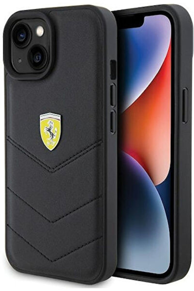 Ferrari 6.1 " Πίσω Κάλυμμα Πλαστικό Μαύρο (iPhone 15) Κωδικός: FEHCP15SRDUK