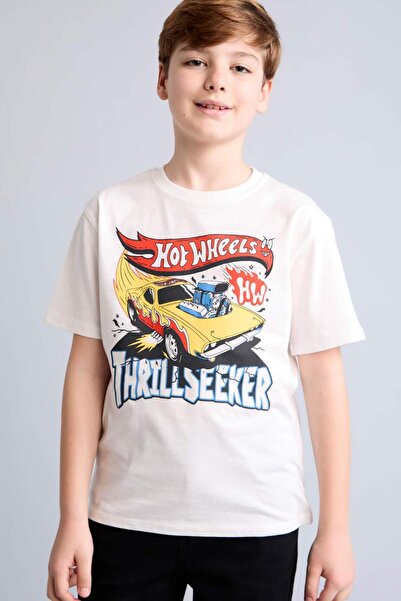 DeFacto Hot Wheels Oversize Crew Neck Short Sleeve T-Shirt for Boys H8313A826Hs
