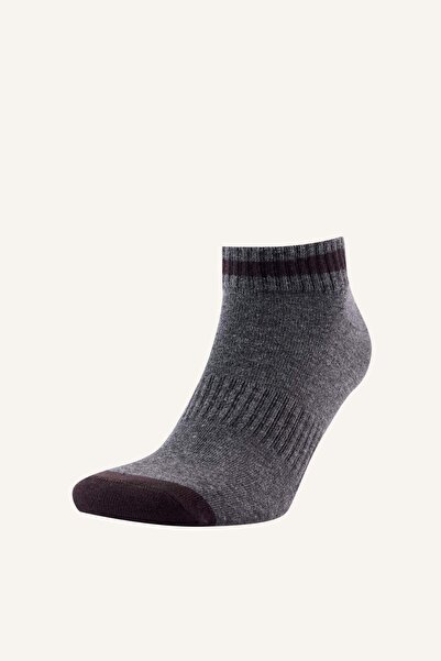 DeFacto Men's Printed 3-Piece Cotton Booties Brown Socks Set I1571Axns