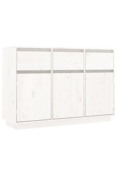 vidaxl Servantă, alb, 110x34x75 cm, lemn masiv de pin