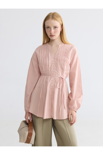LC Waikiki Notch Neck Pleated Blouse
