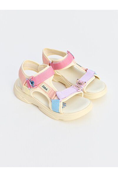 LC Waikiki Pembe Lilo & Stitch Baskılı Kız Çocuk Sandalet