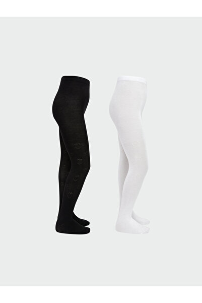 LC Waikiki Girls' Patterned Tights, 2-Pack