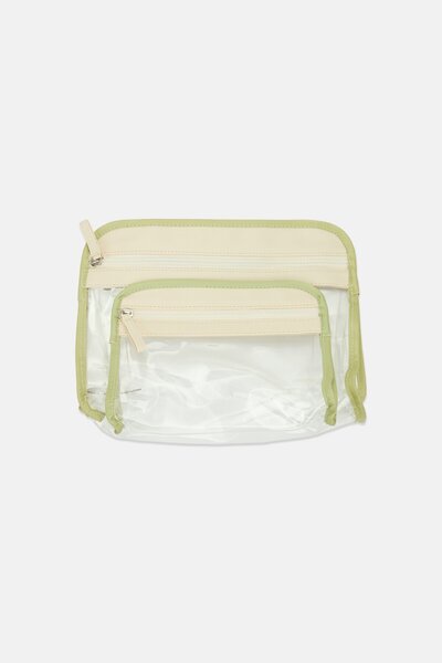 Luxe + Willow 2 Pieces Luxe Travel Pouches, Transparent