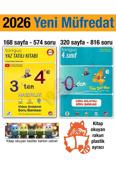 Tonguç Yayınları 3'ten 4'e Hazırlık Kitabı 2026 Yaz Tatili 4. Sınıf 0'dan 4'e...