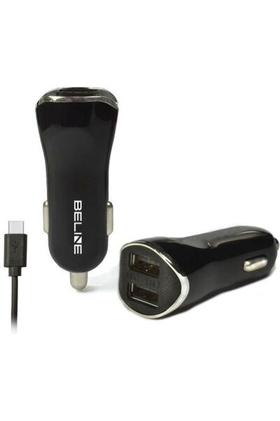 Beline Φορτιστής Αυτοκινήτου 10W 2.1A με Θύρες: 2xUSB Μαύρο Χρώμα