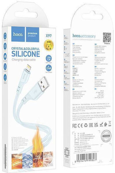hoco. Hoco X97 Καλώδιο USB-A σε Lightning 60W Μπλε 1μ (HC-X97LLB)