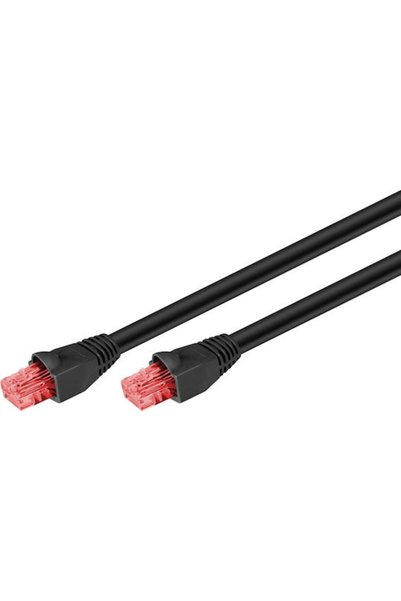 goobay Καλώδιο U/UTP Cat.6 (Gigabit) Ethernet Εξωτερικού Χώρου 15μ Μαύρο Κωδι...