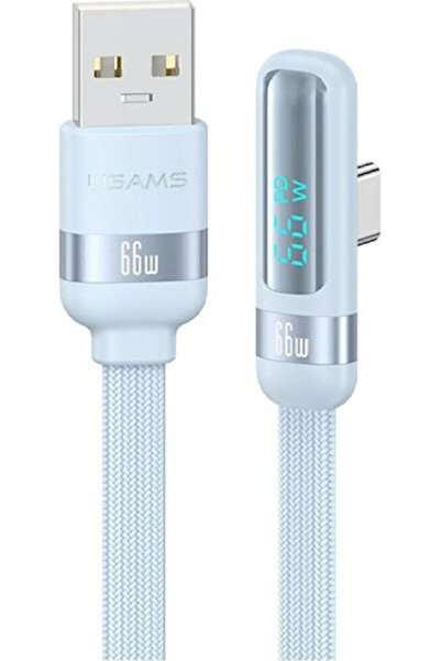 Usams Καλώδιο USB 2.0 USB-C Αρσενικό σε USB-A / USB-C 66W PD Μπλε 1.2μ