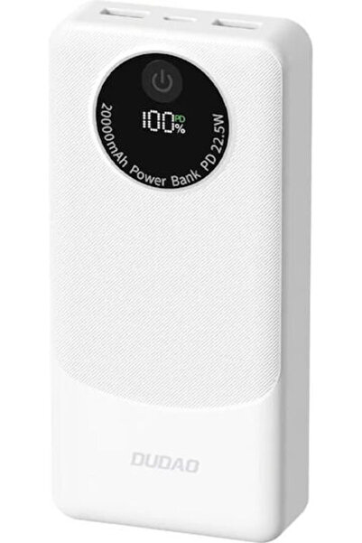 DUDAO K12 Power Bank 10000mAh 22.5W με 2 θύρες USB-A Power Delivery Λευκό