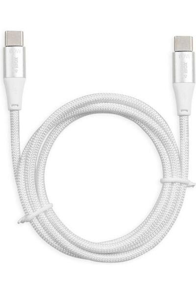 İbox Πλεγμένο Καλώδιο USB 2.0 USB-C αρσενικό σε USB-C 60W Λευκό 1μ (IKUTC1W)
