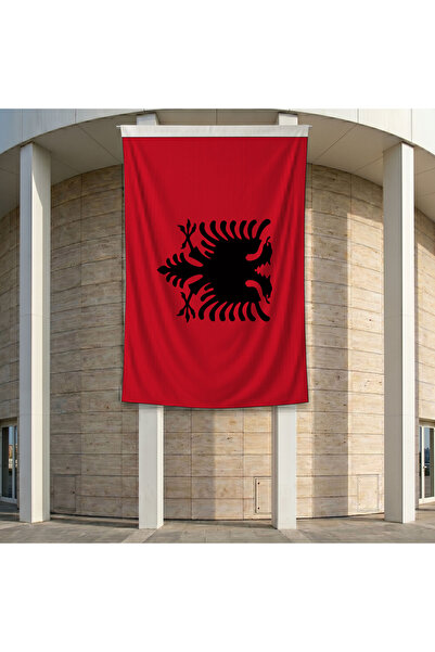 puntodizayn Arnavutluk Ülke Bayrağı 140gr Premium Raşel Kumaş 200x300 cm