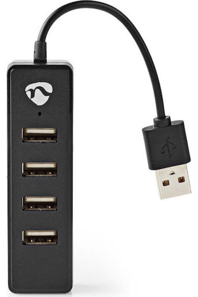 Nedis Διανομέας USB 4 Θυρών USB 2.0 με σύνδεση USB-A Κωδικός: UHUBU2420BK