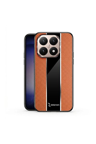 Zebana Xiaomi Mi 15T Uyumlu Kılıf Premium Deri Kılıf Kahverengi
