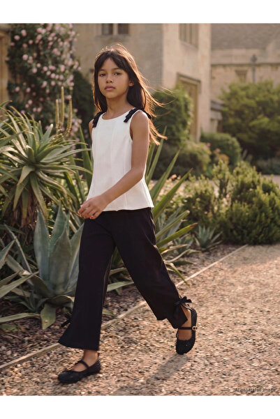 LC Waikiki Black Girls' Bow Detailed Trousers