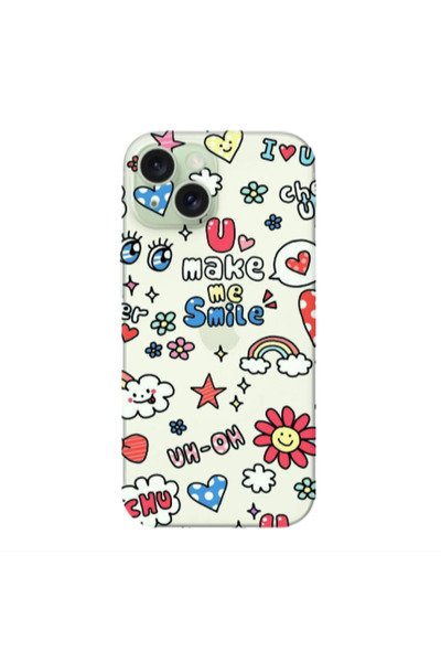 Other Apple iPhone 15 Plus Rainbow flowers Transparent Silicone TPU Θήκη