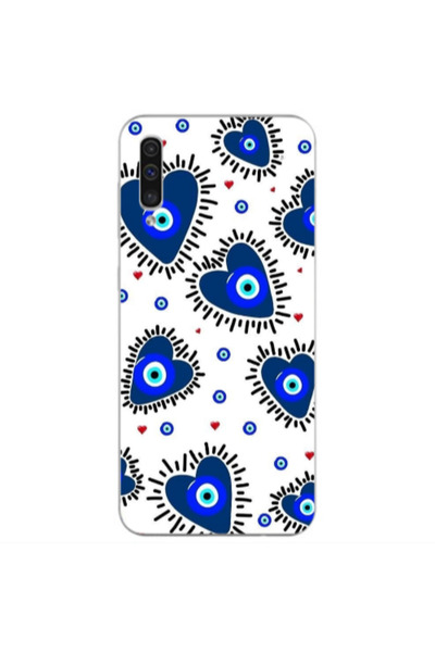 Other Samsung A70 Heart evil eye beads Transparent Silicone TPU Θήκη