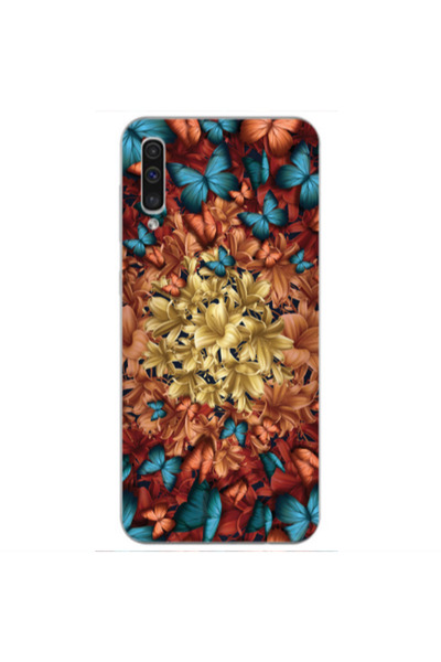 Other Samsung A70 Blue butterflies Transparent Silicone TPU Θήκη
