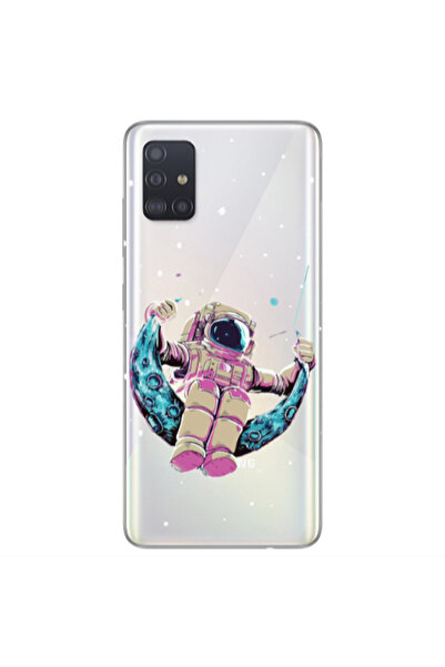 Other Samsung A51 Astronaut swinging on the moon Transparent Silicone TPU Θήκη