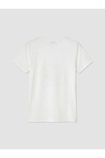 LC Waikiki White Crew Neck Floral Printed Women's T-Shirt