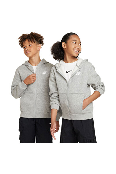 Nike Hanorac cu fermoar integral din fleece pentru copii, Club Sportiv, S / 8...