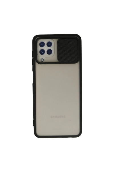 TheGencoo Samsung Galaxy A22 Case Palm Frosted Camera Sliding Silicone - Black
