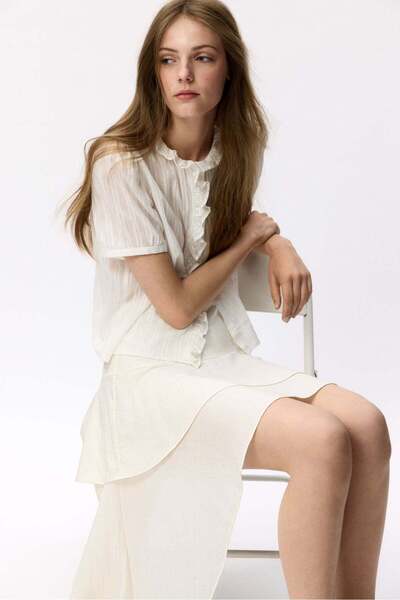 H&M Draped-panel tiered skirt