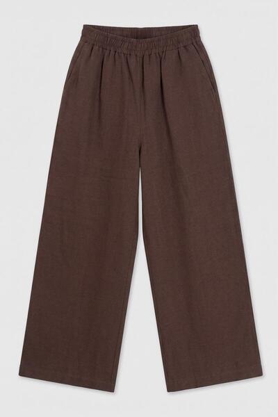 BSL % 100 Keten Oversize Pantolon