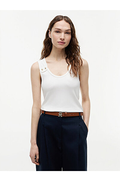 Generic Brand Women's Gold Button T-Shirt