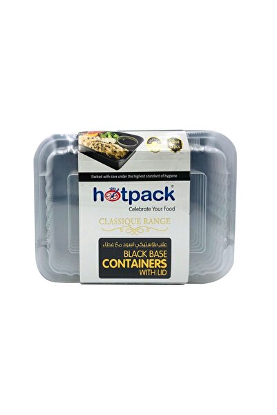 Hotpack Blck B/Rect Mw Cont+Lid 28Oz 5S