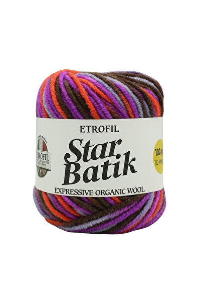 Etrofil Star Batik Knitting Yarn Orange Coffee Purple Grey 75% Premium Acryli...