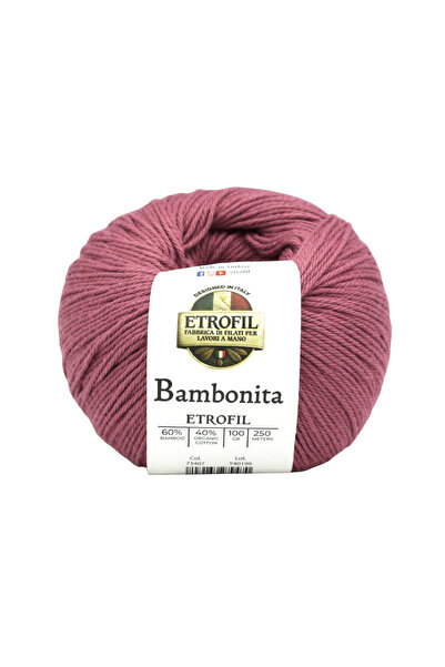 Etrofil Bambonita pređa za pletenje, boja vina, 60% bambus, 40% organski pamu...