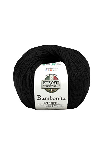 Etrofil Νήμα Πλεξίματος Bambonita Μαύρο 60% Μπαμπού 40% Βιολογικό Βαμβάκι 100...