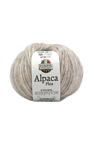 Etrofil Alpaca Plus Fir de tricotat Maro Cenușiu 55% Lână Organică 20% Baby A...