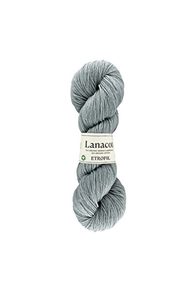 Etrofil Lanacot Knitting Yarn Iron Grey 55% Organic Merino Wool 45% Organic C...