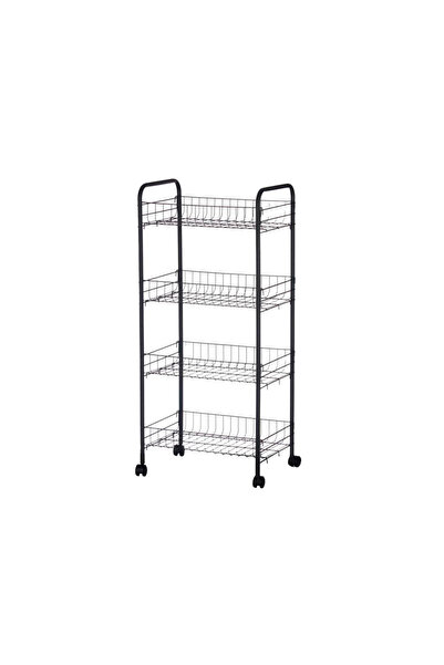 kinvara Metal shelf with 4 levels, KINVARA, black kitchen organizer, 27x37x82...