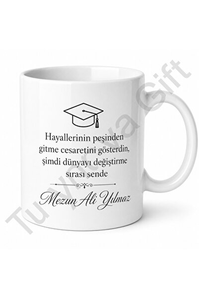 Tupya Gift Üniversite Mezuniyeti Hediyesi İsimli Baskılı Kupa Bardak Hatıra H...