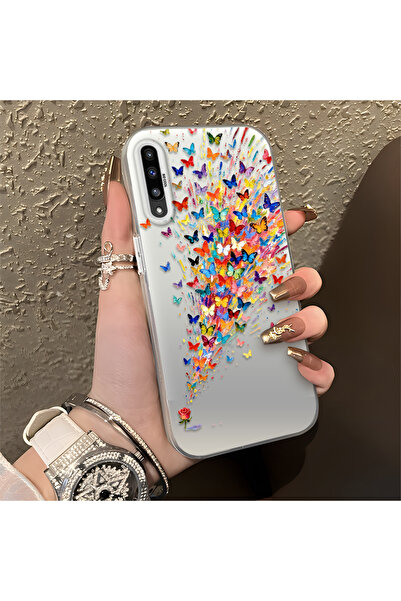 SLIMFELT Samsung Galaxy A50/A50S/A30S Uyumlu Kelebek Kılıf Sert Silikon Kırıl...