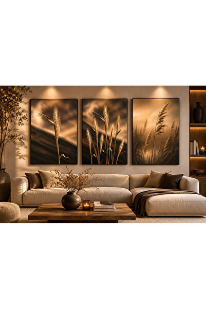 glowify prime glowify prime Pampas Işıltısı ve Sadeliği Bir Arada Kanvas Tabl...