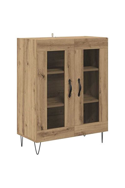vidaxl Bufet Stejar Artizanal 69,5 x 34 x 90 cm Lemn compozit